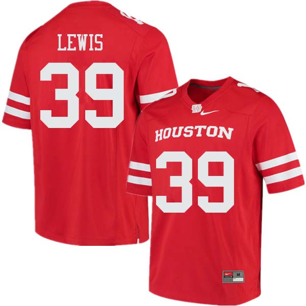 Men #39 Shaun Lewis Houston Cougars College Football Jerseys Sale-Red - Click Image to Close